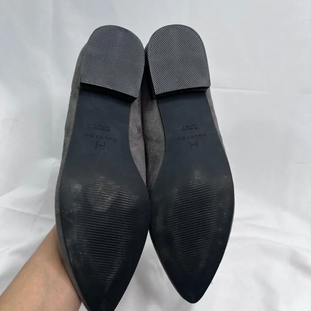 H by Halston‎ Barcelona Gray Vegan Suede Pointed Toe Slip On Flats Size 7.5